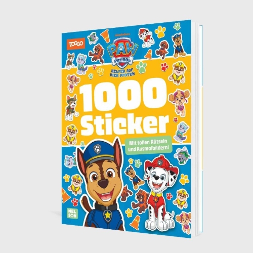 Buchcover und Innenansicht für das Buch: PAW Patrol Mitmachbuch: 1000 Sticker