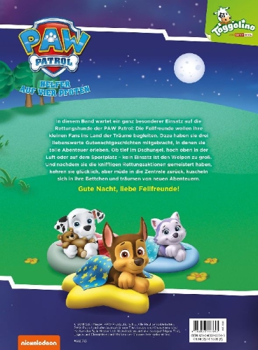 Buchcover und Innenansicht für das Buch: PAW Patrol: Meine schönsten Gutenachtgeschichten