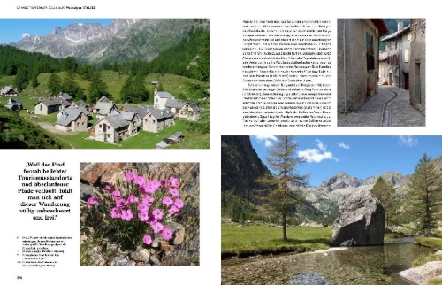 Buchcover und Innenansicht für das Buch: Wanderlust Alpen