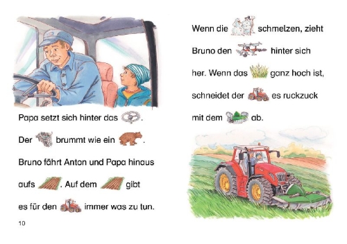Buchcover und Innenansicht für das Buch: Bildermaus - Achtung, Traktor im Einsatz!