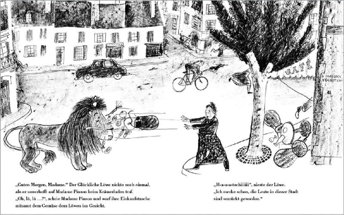 Buchcover und Innenansicht für das Buch: Der Glückliche Löwe (Pappbilderbuch)