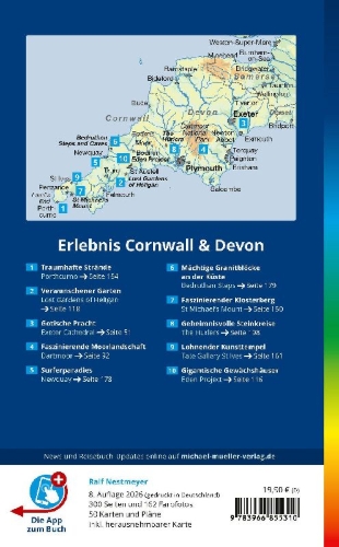 Buchcover und Innenansicht für das Buch: MICHAEL MÜLLER Reiseführer Cornwall & Devon