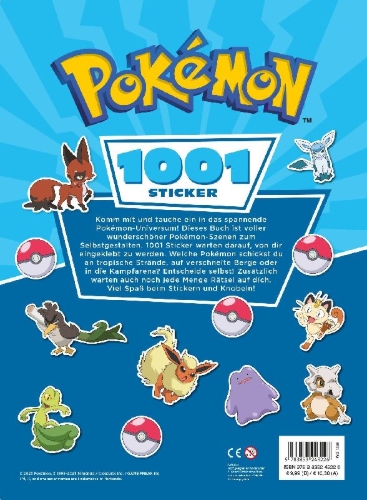 Buchcover und Innenansicht für das Buch: Pokémon 1001 Stickers