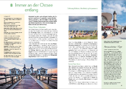 Buchcover und Innenansicht für das Buch: 80 Traumtouren in Deutschland
