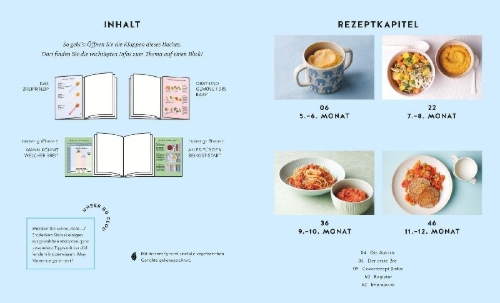 Buchcover und Innenansicht für das Buch: Kochen für Babys