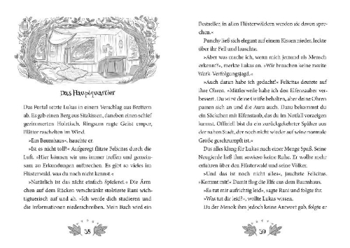 Buchcover und Innenansicht für das Buch: Flüsterwald - Der verschollene Professor (Flüsterwald, Staffel I, Bd. 2)