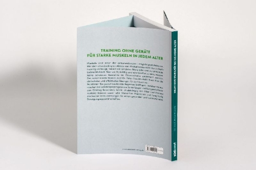 Buchcover und Innenansicht für das Buch: Kraft und Stabilität bis ins hohe Alter