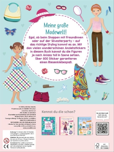 Buchcover und Innenansicht für das Buch: Das superdicke Stickerheft - Anziehpuppen