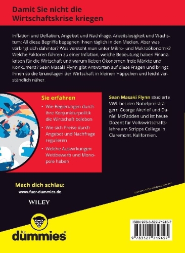 Buchcover und Innenansicht für das Buch: Wirtschaft für Dummies
