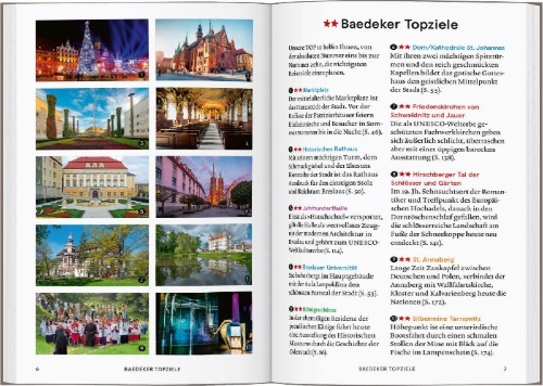 Buchcover und Innenansicht für das Buch: Baedeker SMART Reiseführer Breslau & Schlesien