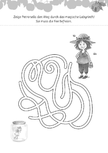 Buchcover und Innenansicht für das Buch: Petronella Apfelmus - Mein zauberhafter Vorschulblock