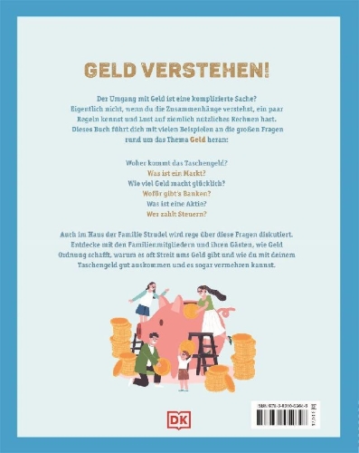 Buchcover und Innenansicht für das Buch: Geld für Kids erklärt