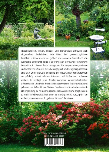 Buchcover und Innenansicht für das Buch: Gartengestaltung mit Bäumen und Sträuchern