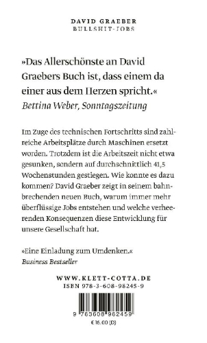 Buchcover und Innenansicht für das Buch: Bullshit Jobs