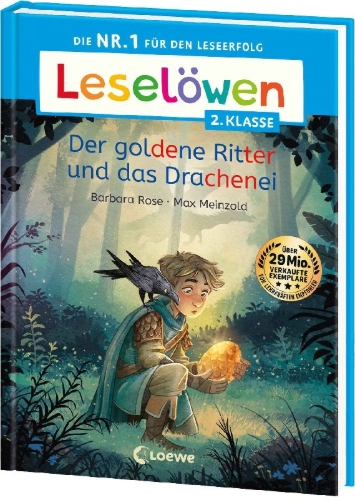 Buchcover und Innenansicht für das Buch: Leselöwen 2. Klasse - Der goldene Ritter und das Drachenei