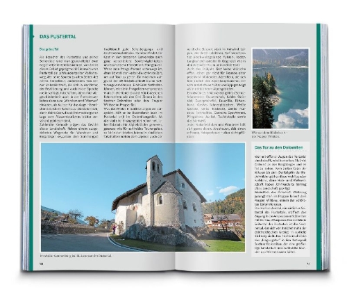 Buchcover und Innenansicht für das Buch: KOMPASS Wanderlust Dolomiten