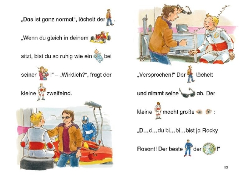 Buchcover und Innenansicht für das Buch: Die schönsten Bildermaus-Geschichten zum Lesenlernen für mutige Jungs