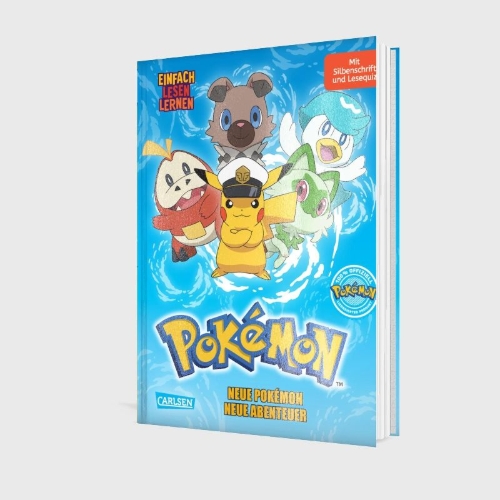 Buchcover und Innenansicht für das Buch: Pokémon Erstlesebuch: Neue Pokémon, neue Abenteuer