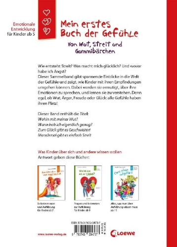 Buchcover und Innenansicht für das Buch: Mein erstes Buch der Gefühle - Von Wut, Streit und Gummibärchen