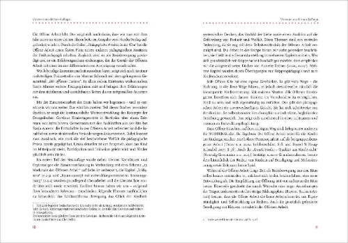 Buchcover und Innenansicht für das Buch: Offene Arbeit