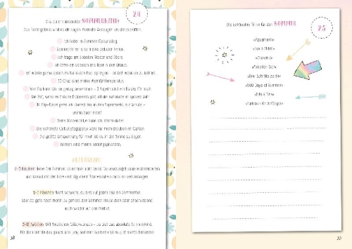 Buchcover und Innenansicht für das Buch: Spring in eine Pfütze! Mein perfekter Frühling/ Mein perfekter Sommer. Wendebuch