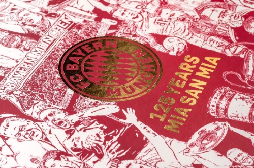 Buchcover und Innenansicht für das Buch: FC Bayern München: 125 Years Mia san Mia. Bundesliga Champions 2025