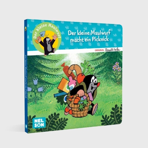 Buchcover und Innenansicht für das Buch: Der kleine Maulwurf: Der kleine Maulwurf macht ein Picknick