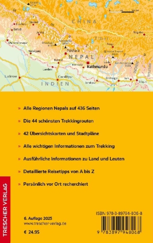 Buchcover und Innenansicht für das Buch: TRESCHER Reiseführer Nepal