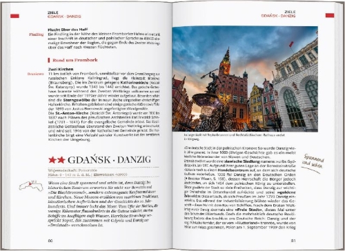 Buchcover und Innenansicht für das Buch: Baedeker Reiseführer Polnische Ostseeküste, Masuren, Danzig