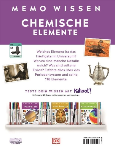 Buchcover und Innenansicht für das Buch: memo Wissen. Chemische Elemente