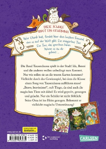 Buchcover und Innenansicht für das Buch: Die Schule der magischen Tiere 13: Bravo, bravissimo!