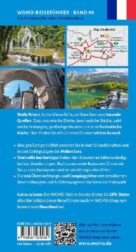 Buchcover und Innenansicht für das Buch: Entdeckertouren mit dem Wohnmobil Französischer Jura
