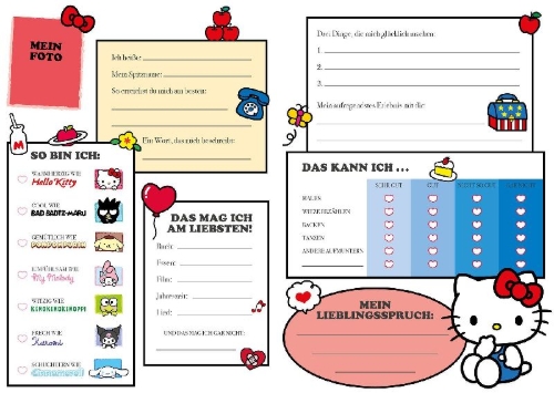 Buchcover und Innenansicht für das Buch: Hello Kitty and Friends: Meine Freunde