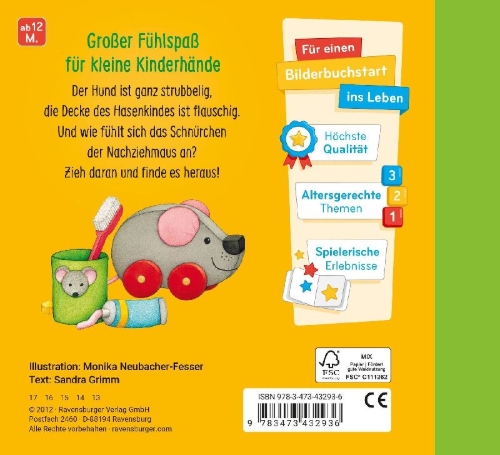 Buchcover und Innenansicht für das Buch: Mein erstes Fühlbuch