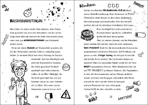 Buchcover und Innenansicht für das Buch: Andro, streng geheim! (Band 3) - Kurzschluss auf Klassenfahrt