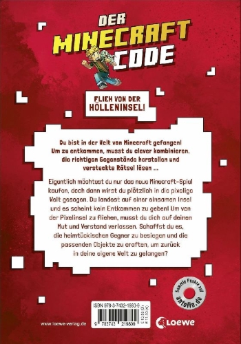 Buchcover und Innenansicht für das Buch: Minecraft Échappe-Toi! - L'île Infernale