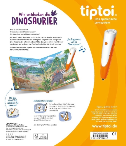Buchcover und Innenansicht für das Buch: tiptoi® - Wir entdecken die Dinosaurier