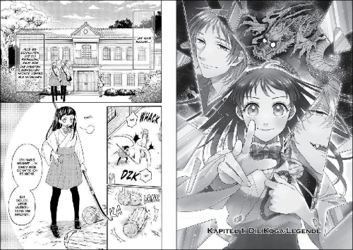 Buchcover und Innenansicht für das Buch: Ryuu no Hanayome Okotowari