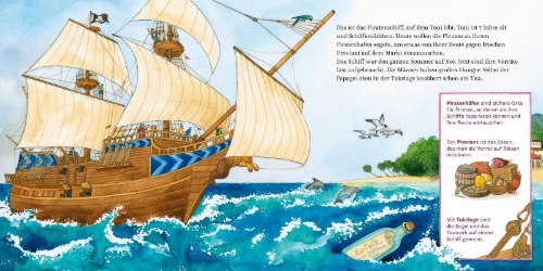 Buchcover und Innenansicht für das Buch: LESEMAUS 68: Ein Tag bei den Piraten