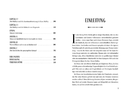 Buchcover und Innenansicht für das Buch: Malfoy: The Fall and the Fate of the Wizarding World's Most Treacherous Family