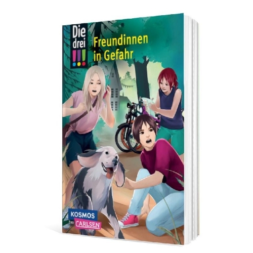Buchcover und Innenansicht für das Buch: Die drei !!! 50: Freundinnen in Gefahr (Dreifachband. Enthält die Bände: Verlorenes Herz, Spuren der Vergangenheit, Falsche Freunde)