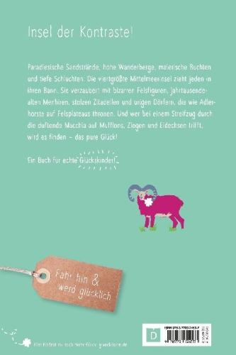 Buchcover und Innenansicht für das Buch: Glücksorte auf Korsika
