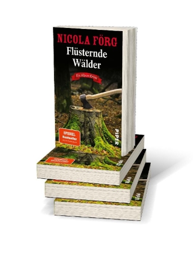 Buchcover und Innenansicht für das Buch: Flüsternde Wälder