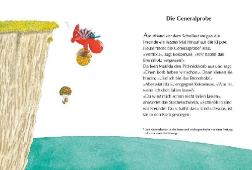 Buchcover und Innenansicht für das Buch: Der kleine Drache Kokosnuss - Die lustigsten Schulgeschichten - Set
