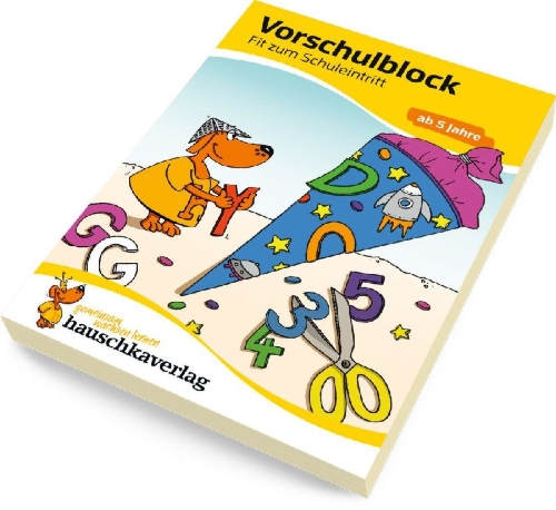 Buchcover und Innenansicht für das Buch: Vorschulblock - Fit zum Schuleintritt ab 5 Jahre