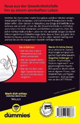 Buchcover und Innenansicht für das Buch: Umdenken lernen mit ACT für Dummies