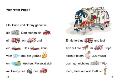 Buchcover und Innenansicht für das Buch: Bildermaus - Feuerwehrmann für einen Tag