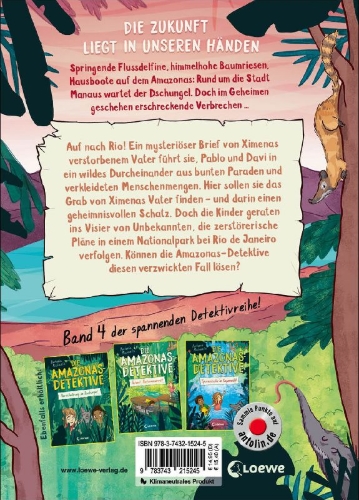 Buchcover und Innenansicht für das Buch: Die Amazonas-Detektive (Band 4) - Ermittlungen im Nationalpark