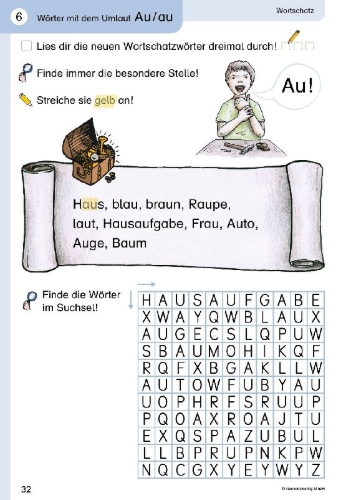 Buchcover und Innenansicht für das Buch: Mein Lupenschreibheft 2 - Ich kann richtig schreiben -