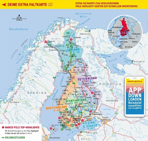 Buchcover und Innenansicht für das Buch: MARCO POLO Reiseführer Finnland